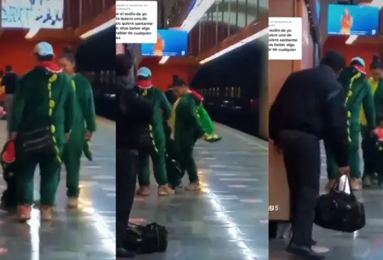 Los cómodos disfraces verdes con colitas de una familia en el Metro de la Ciudad de México causaron enternecimiento a los internautas.