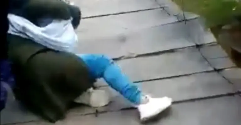 Algunos de los turistas eran niños y había al menos un bebé en brazos. Captura de pantalla.