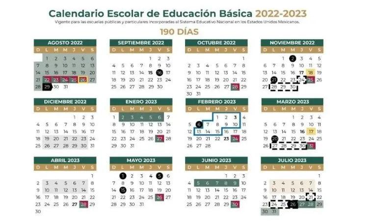 Calendario de la SEP 2023. Foto: SEP.
