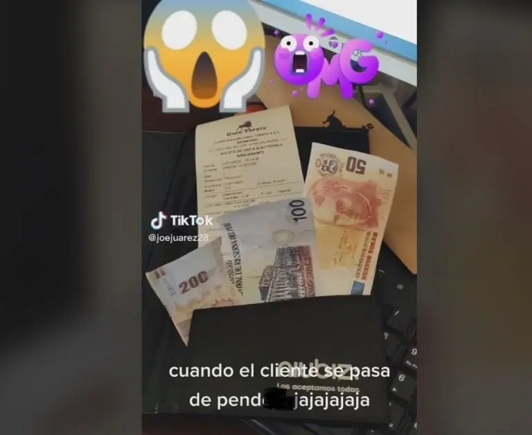 Le pagan la cuenta con billetes falsos (TikTok)