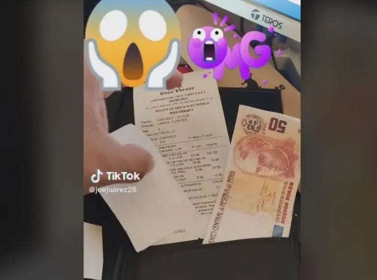 Le pagan la cuenta con billetes falsos (TikTok)