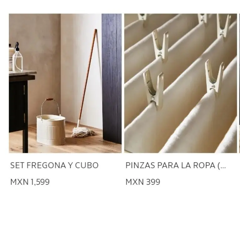 Zara Home vende set de trapeador en mil 500 pesos (Captura de pantalla)
