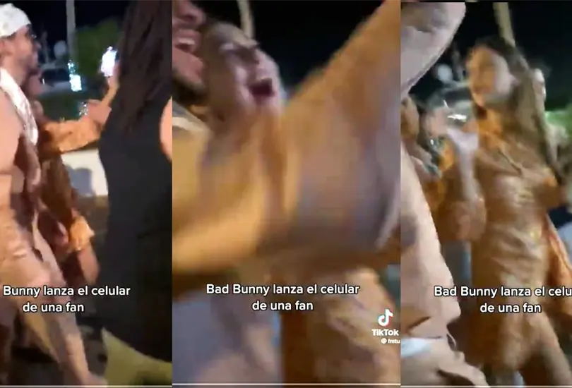 Bad Bunny dijo que había sido una cuestión de respeto al espacio personal, pero usuarios de Twitter lo instaron a tener humildad y disculparse por lanzar el teléfono de una fan al mar. Bad Bunny dijo que había sido una cuestión de respeto al espacio personal, pero usuarios de Twitter lo instaron a tener humildad y disculparse por lanzar el teléfono de una fan al mar.