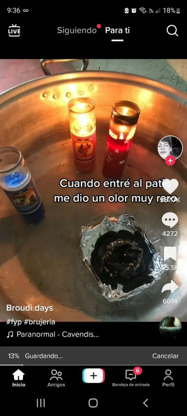 El joven entró en pánico al ver que su mamá le hacía brujería - Tomada de video
