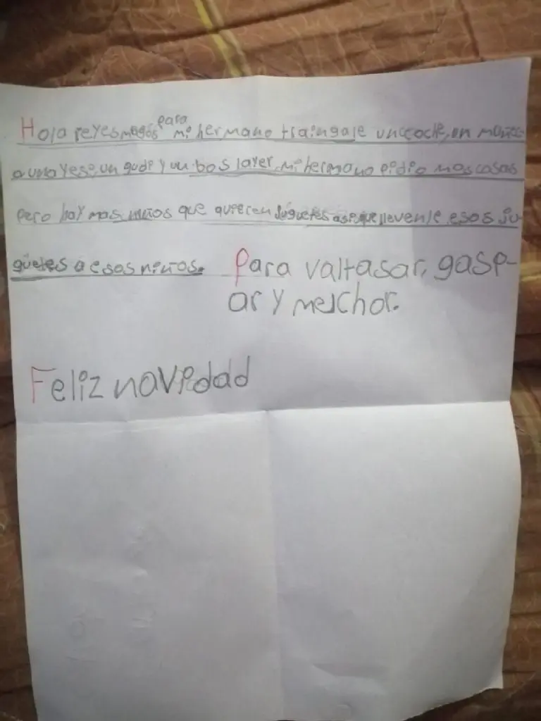 Carta de Alberto a los Reyes Magos - Xalapa unida por amor Facebook