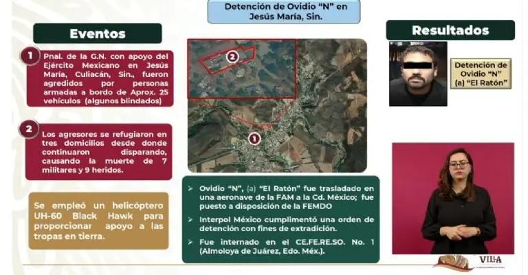 El Ejército detuvo a Ovidio en la sindicatura de Jesús María. Conferencia matutina.