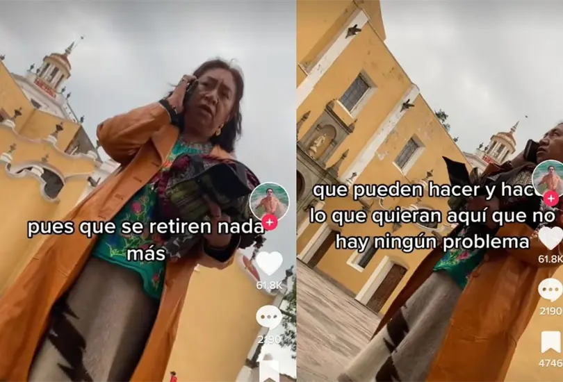 La mujer aseguró que la pareja no podía estar en la iglesia por estar haciendo actos inmorales pese a que sólo se encontraban sentados en una escalera La mujer aseguró que la pareja no podía estar en la iglesia por estar haciendo actos inmorales pese a que sólo se encontraban sentados en una escalera