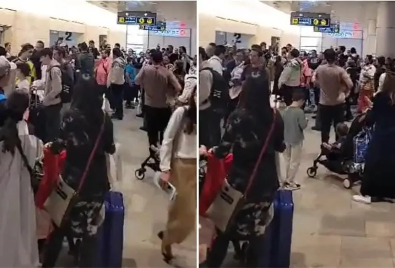 Mexicanos cantan en aeropuerto de Tel Aviv. 