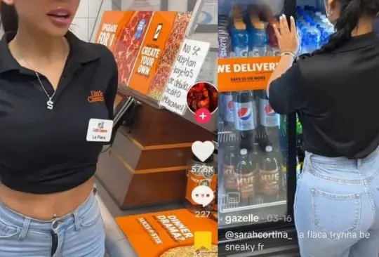 Una empleada de Little Caesars ha ganado popularidad en TikTok gracias a su atractiva figura y a los pasos de baile audaces que utiliza para recibir a los clientes Una empleada de Little Caesars ha ganado popularidad en TikTok gracias a su atractiva figura y a los pasos de baile audaces que utiliza para recibir a los clientes