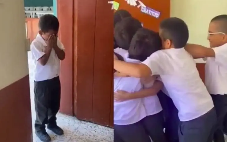 Niños sorprenden a compañero el día de su cumpleaños. Niños sorprenden a compañero el día de su cumpleaños.