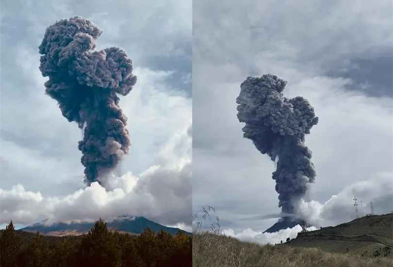 Volc&aacute;n Popocat&eacute;petl registra fuerte explosi&oacute;n. 