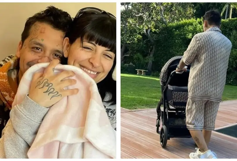 Nodal y Cazzu con su hija Nodal y Cazzu con su hija