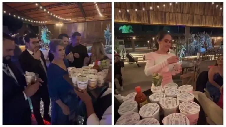 Dan sopas Maruchan en boda (TikTok)