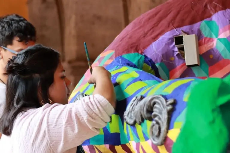 'Ponchito Vasconsueños', el alebrije del Museo San Ildefonso, que desfilará por primera vez este 2023 Créditos: Neftalí Sosa