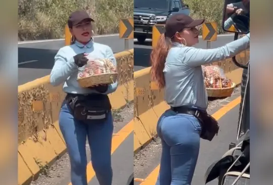 Vendedora de dulces sorprende a los automovilistas por su parecido con Jennifer López 