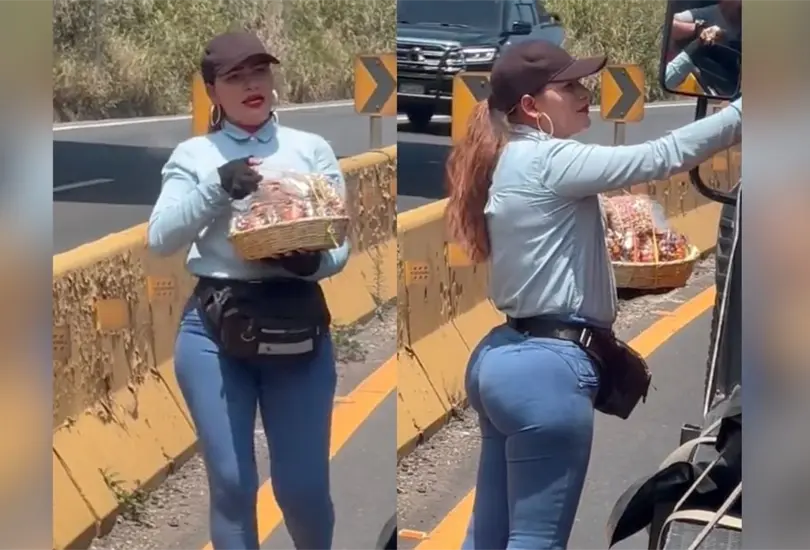 Vendedora de dulces sorprende a los automovilistas por su parecido con Jennifer L&oacute;pez 