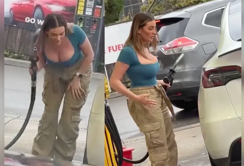 VIDEO: Joven intentar cargar gasolina a un auto el&eacute;ctrico Tesla y desata burlas. 