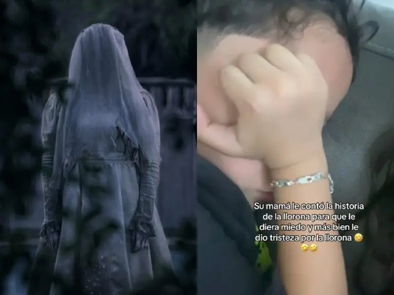 Ni&ntilde;o se vuelve viral por sentir tristeza por la llorona. 