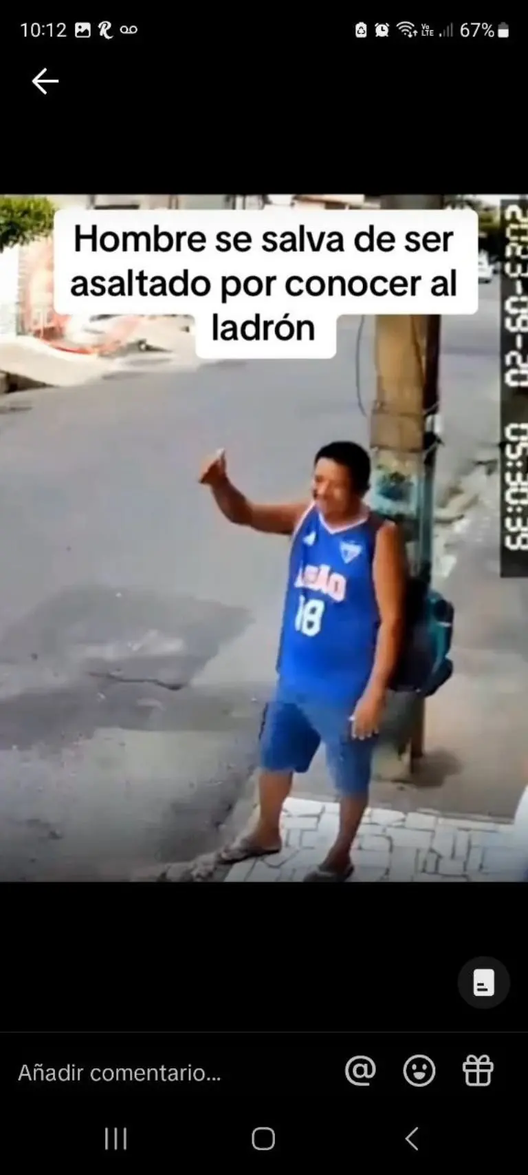 Hombre se salva de asalto por conocer al ladrón - Tomada de video