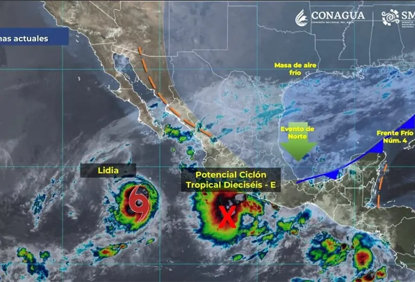 Dos tormentas amenazan a M&eacute;xico.