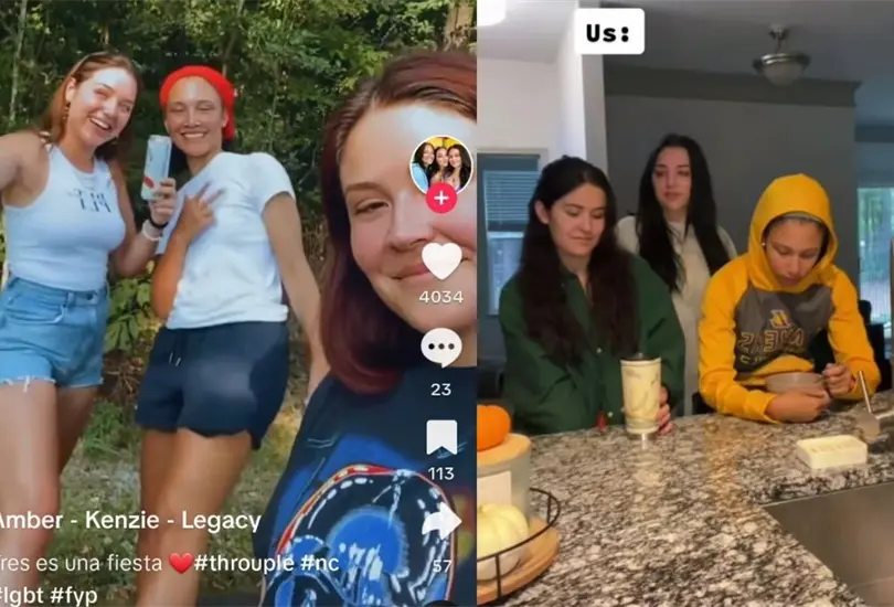 Mujeres presumen relación poliamorosa triple Mujeres presumen relación poliamorosa triple