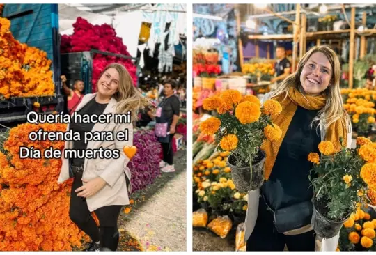 Alemana pone su ofrenda de Día de Muertos