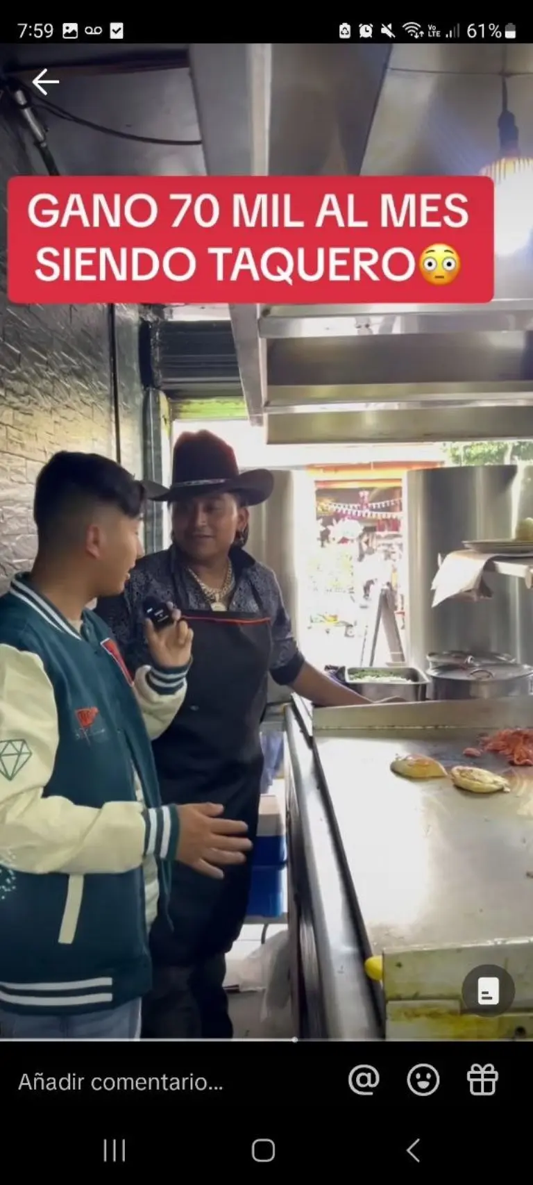 Taquero gana 70 mil al mes - Tomada de video