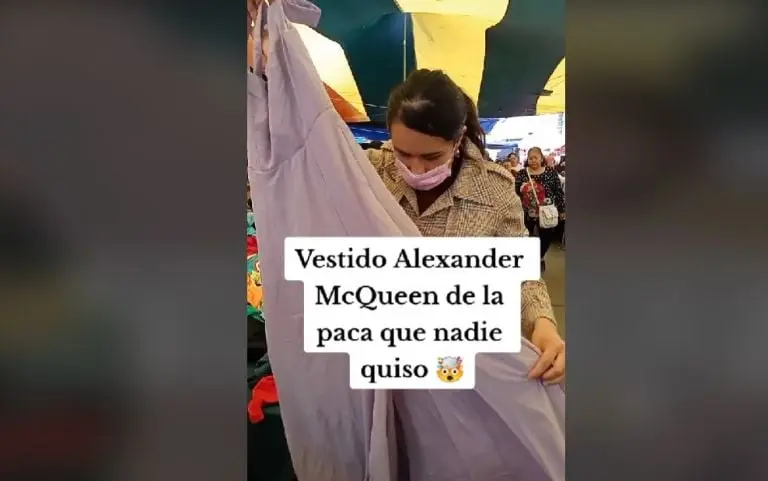 Vestido Alexander McQueen en la paca (TikTok)