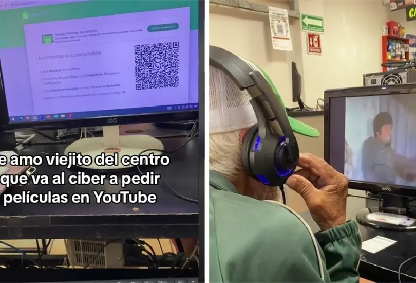 Abuelito viendo pel&iacute;culas en YouTube