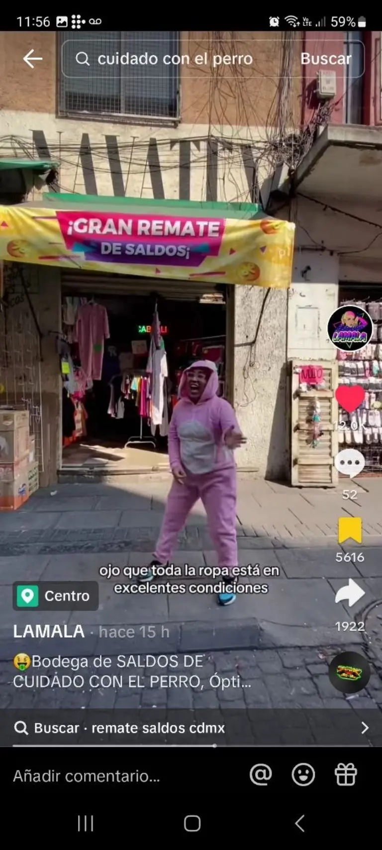 Bodega secreta con saldos de Cuidado con el Perro - Tomada de video