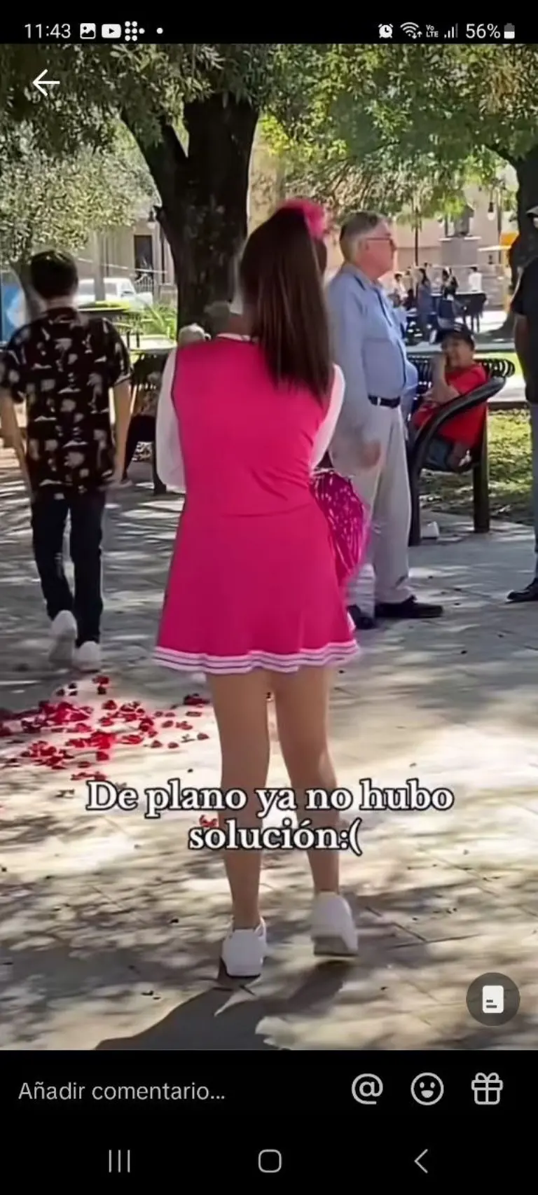 Joven destroza ramo de flores - Tomada de video