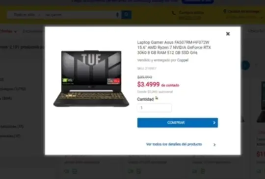 Laptop gamer de Coppel en oferta