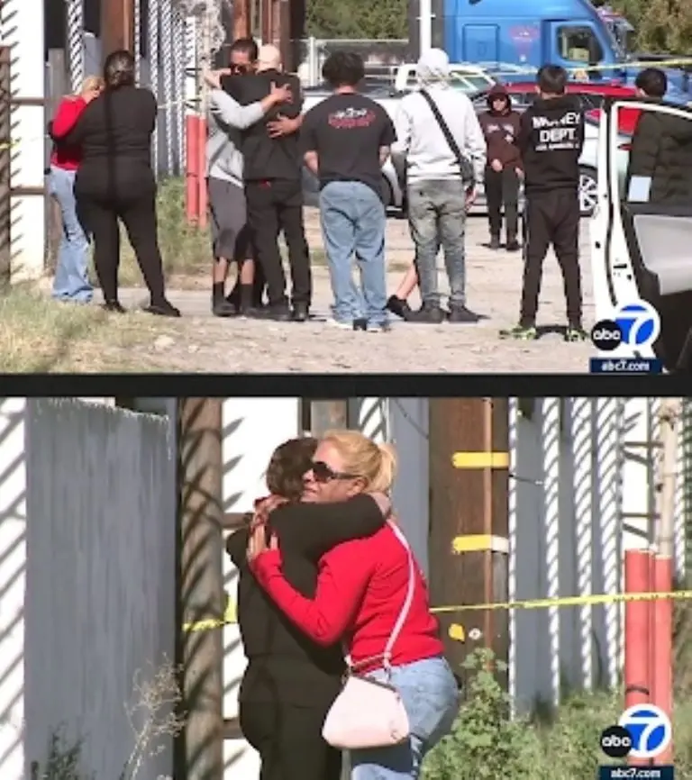 Supuestos familiares de la víctimas del tiroteo en Los Ángeles. Fuente: KTLA