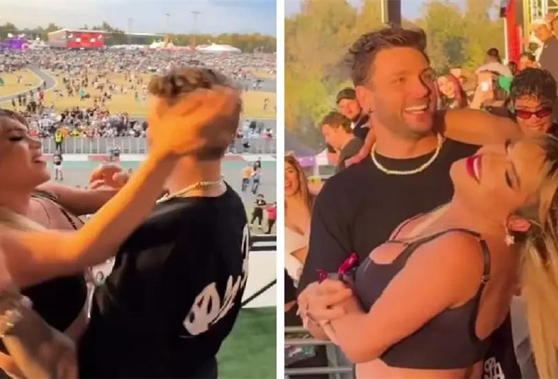 Wendy Guevara le da un beso a Nicola Porcella