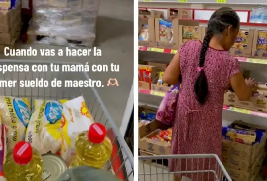 Joven lleva de compras a su mamá con su primer sueldo 