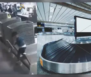 &iexcl;Inesperada aventura! peque&ntilde;o de 2 a&ntilde;os se cuela en cinta de equipaje en un Aeropuerto