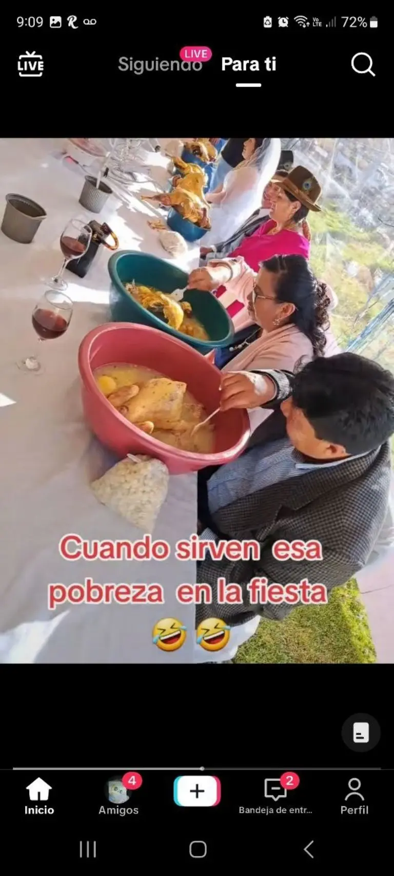 Comida de boda se hace viral - Tomada de video
