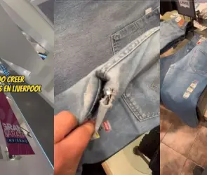 Joven exhibe venta de pantalón usado y roto en Liverpool: ´traía hasta las etiquetas´  