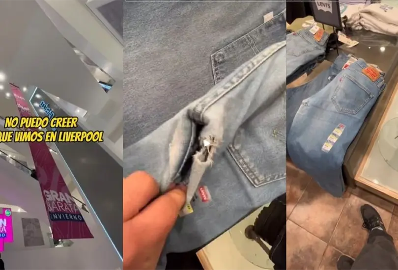 El pantal&oacute;n roto que vend&iacute;an en Liverpool como nuevo. 