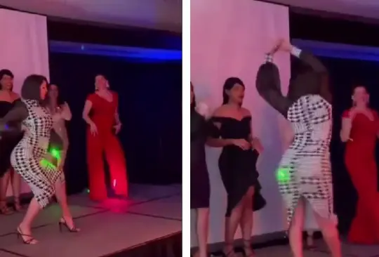 Empleada sorprende con baile en la posada