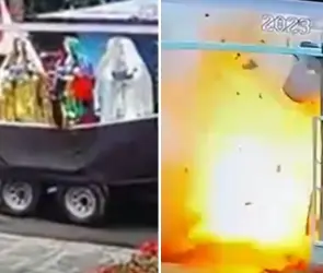 Cuadro por cuadro: así fue la terrible explosión en la fiesta de la Santa Muerte en Catemaco