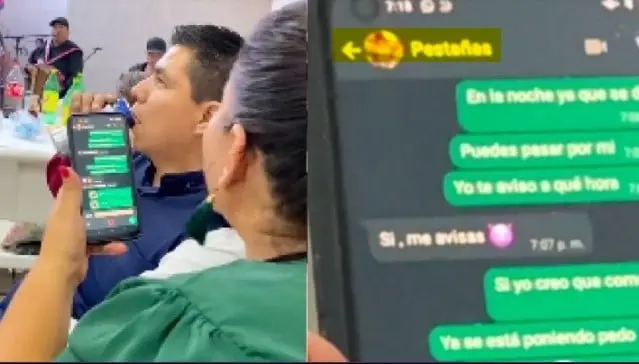 La mujer jamás imaginó que la cacharían siendo infidelidad con su contacto de nombre Pestañas.