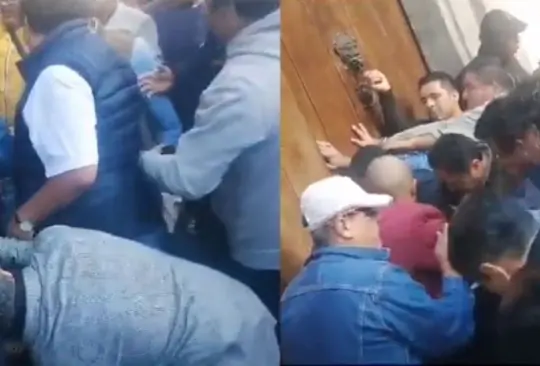 La pelea entre miembros de la Caravana Acapulco y de Palacio Nacional. 