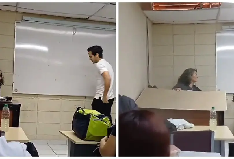 Estudiante tira el techo