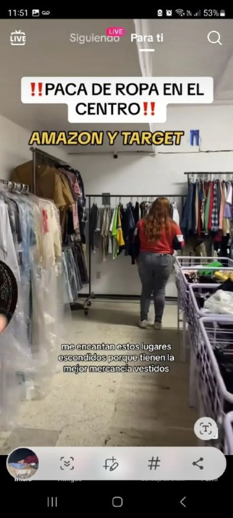Ropa de paca Amazon y Target - Tomada de video