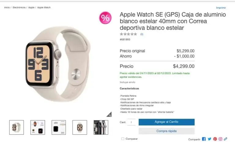 ¡Qué ofertón! Costco pone el Apple Watch SE a precio irresistible por tiempo limitado Créditos: SS