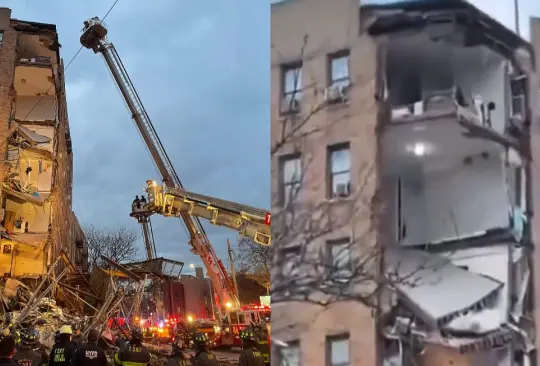 Se desploma un edificio en Nueva York: las impactantes imágenes