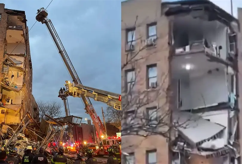 Se desploma un edificio en Nueva York: las impactantes imágenes Se desploma un edificio en Nueva York: las impactantes imágenes