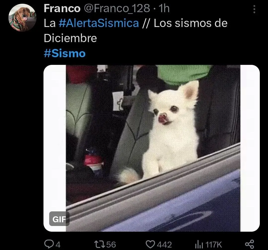 La magnitud fue de 3.0 grados. 