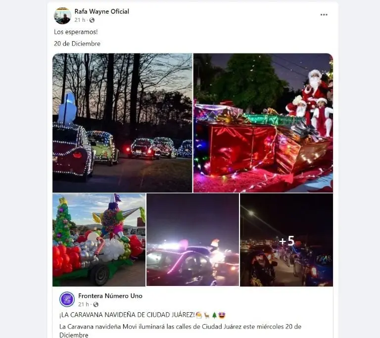 Última publicación de Rafa Wayne (Facebook)